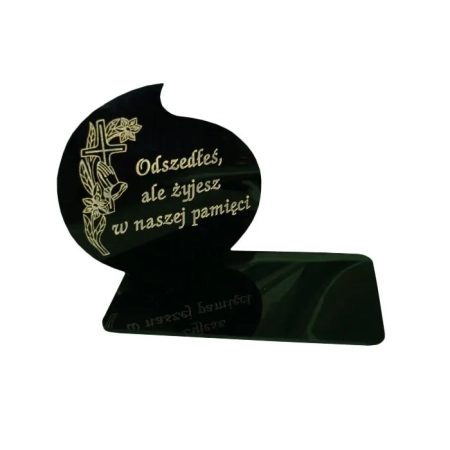 statuetka na znicz z indyidualnym grawerem, łezka